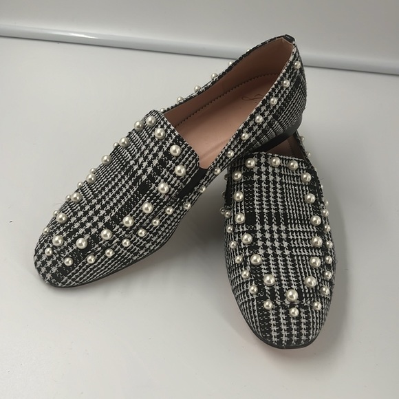 J.Crew houndstooth loafers with pearl accents - Picture 2 of 3